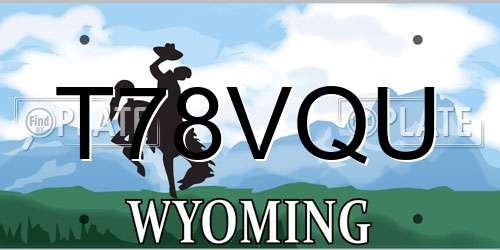 T78VQU Wyoming License Plate