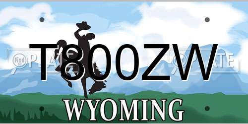 T800ZW Wyoming License Plate