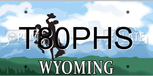 T80PHS Wyoming License Plate