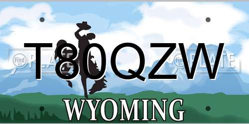 T80QZW Wyoming License Plate