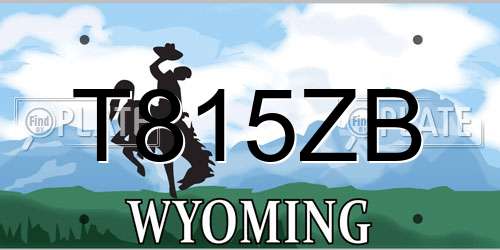 T815ZB Wyoming License Plate