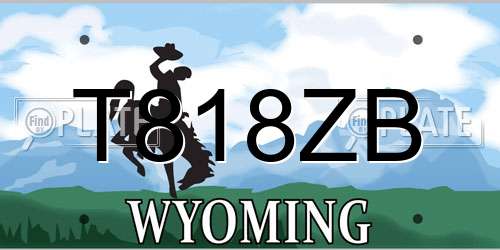 T818ZB Wyoming License Plate