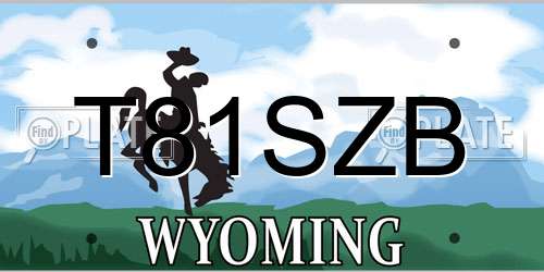 T81SZB Wyoming License Plate