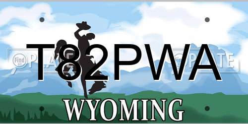 T82PWA Wyoming License Plate
