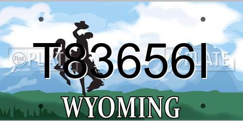 T83656I Wyoming License Plate
