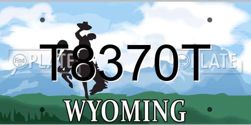 T8370T Wyoming License Plate