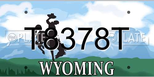T8378T Wyoming License Plate