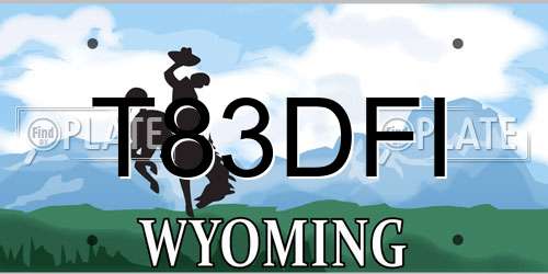 T83DFI Wyoming License Plate