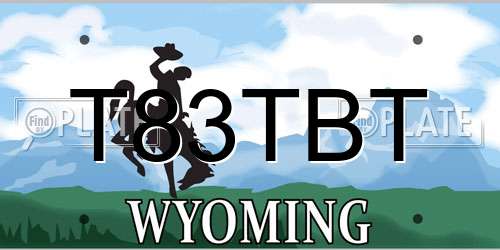 T83TBT Wyoming License Plate