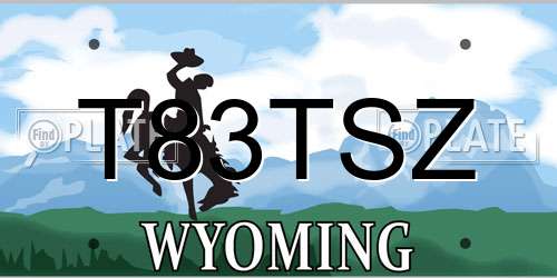 T83TSZ Wyoming License Plate