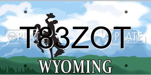 T83ZOT Wyoming License Plate