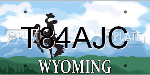 T84AJC Wyoming License Plate