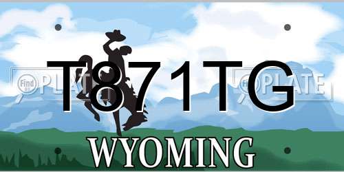 T871TG Wyoming License Plate