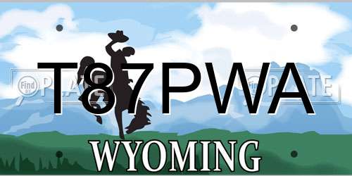 T87PWA Wyoming License Plate