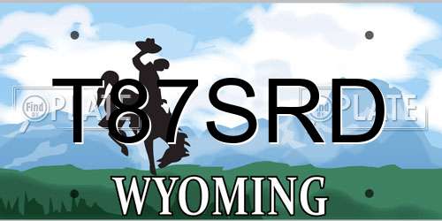 T87SRD Wyoming License Plate
