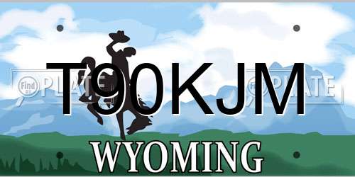 T90KJM Wyoming License Plate