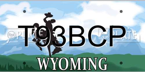 T93BCP Wyoming License Plate