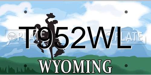 T952WL Wyoming License Plate