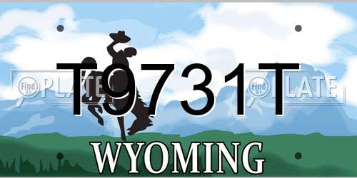 T9731T Wyoming License Plate