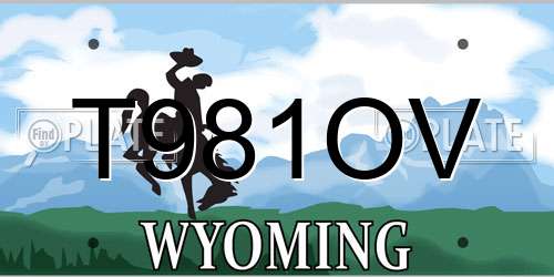 T981OV Wyoming License Plate