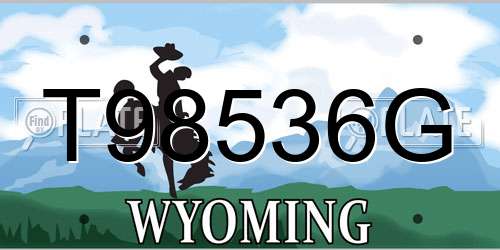 T98536G Wyoming License Plate