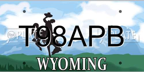 T98APB Wyoming License Plate
