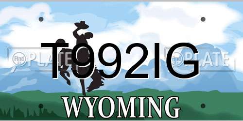 T992IG Wyoming License Plate