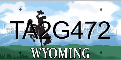 TA2G472 Wyoming License Plate