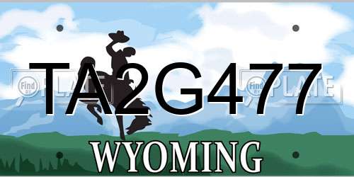 TA2G477 Wyoming License Plate