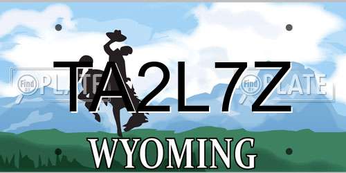 TA2L7Z Wyoming License Plate