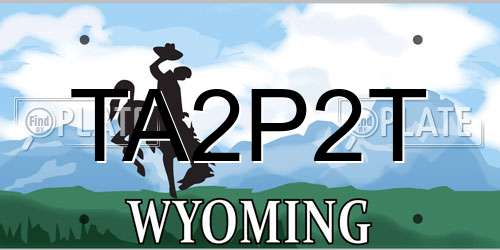 TA2P2T Wyoming License Plate