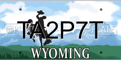 TA2P7T Wyoming License Plate