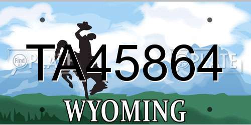 TA45864 Wyoming License Plate