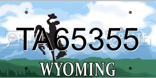 TA65355 Wyoming License Plate