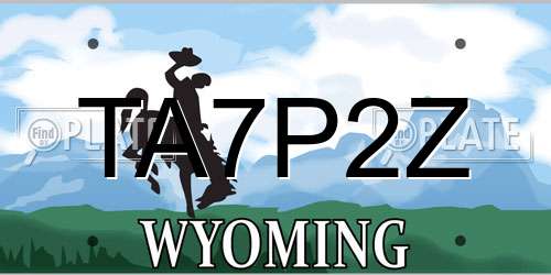TA7P2Z Wyoming License Plate