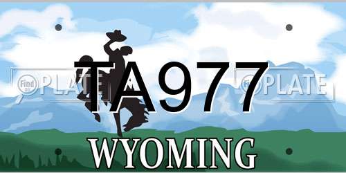 TA977 Wyoming License Plate