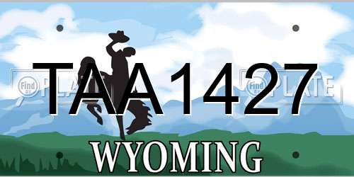 TAA1427 Wyoming License Plate