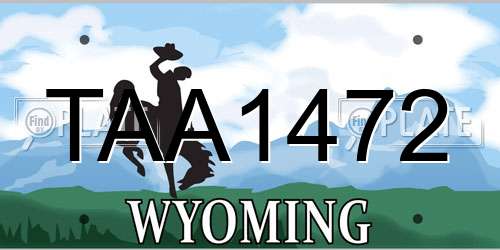 TAA1472 Wyoming License Plate