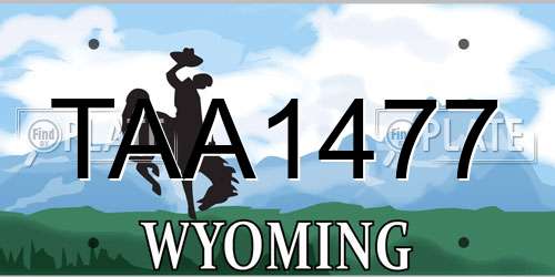 TAA1477 Wyoming License Plate