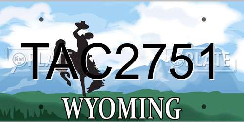 TAC2751 Wyoming License Plate