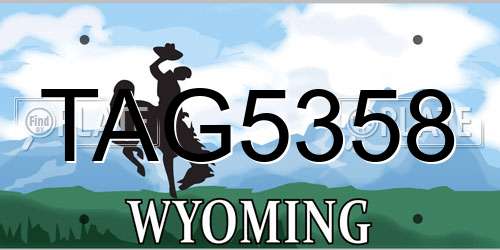 TAG5358 Wyoming License Plate