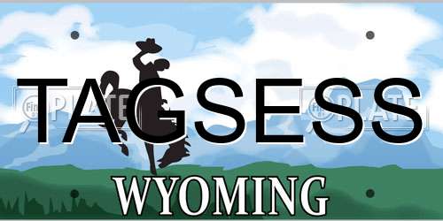 TAGSESS Wyoming License Plate