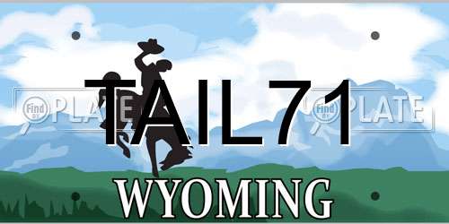 TAIL71 Wyoming License Plate