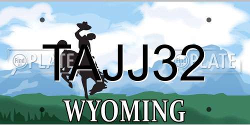 TAJJ32 Wyoming License Plate