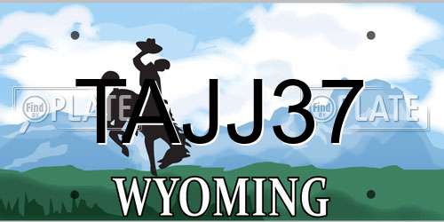 TAJJ37 Wyoming License Plate