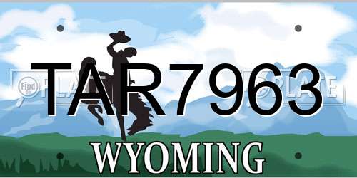 TAR7963 Wyoming License Plate
