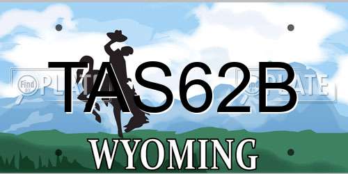 TAS62B Wyoming License Plate