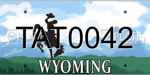 TAT0042 Wyoming License Plate