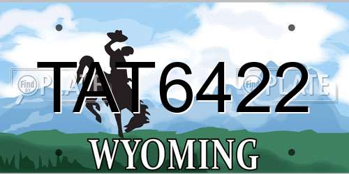 TAT6422 Wyoming License Plate