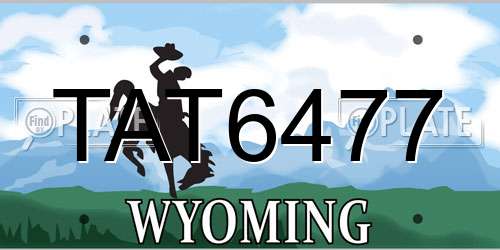 TAT6477 Wyoming License Plate